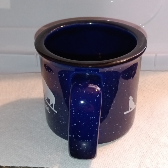 Penns Cave Souvenir Mug Cobalt Blue & White Speckled w/ Wildlife Graphic - Picture 5 of 8